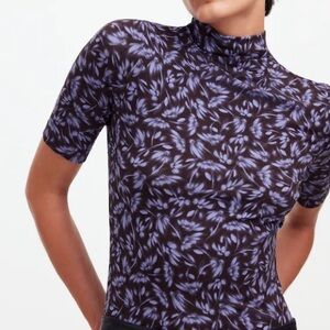 Madewell Drapey Mockneck Top in Floral